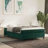 vidaXL Pat box spring cu saltea, verde &icirc;nchis, 140x190 cm, catifea