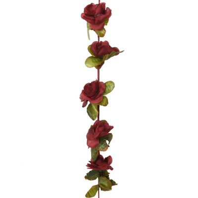 vidaXL Ghirlande de flori artificiale, 6 buc. roșu vin, 250 cm