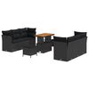 vidaXL Set de canapele pentru grădină 9 buc. Negru poliratan