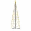 vidaXL Brad de Crăciun &icirc;n formă de con, alb cald, 1400 LED-uri, 160x500 cm