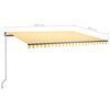 vidaXL Copertină autonomă retractabilă automat galben&alb 450x300 cm