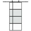 vidaXL Ușă glisantă cu set feronerie neagră 90x205cm sticlă securizată