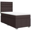 vidaXL Pat box spring cu saltea, maro &icirc;nchis, 90x200 cm, textil