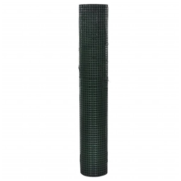 vidaXL Plasă de sârmă găini, verde, 10 x 1 m, oțel galvanizat cu PVC