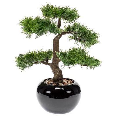 Emerald Cedru artificial bonsai, verde, 34 cm 420003