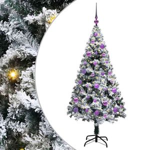 vidaXL Brad de Crăciun artificial Alb 150 cm PVC și Oțel și Plastic