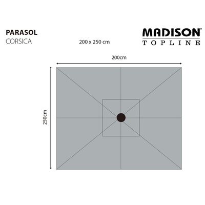 Madison Umbrelă de soare "Corsica", 200x250 cm, gri