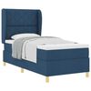 vidaXL Pat cu arcuri cu headboard Manual albastru 200 x 90 cm țesătură