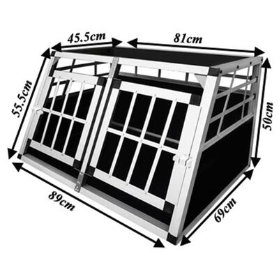 vidaXL Cușcă de transport pentru câini, cu ușă dublă, S, aluminiu