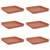 vidaXL Tavă Pătrată pentru Flori 6 buc. Roșu cărămidă 21 x 21 x 2 cm
