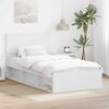 vidaXL Cadru de pat cu headboard Alb 100 x 200 cm Lemn de pin masiv