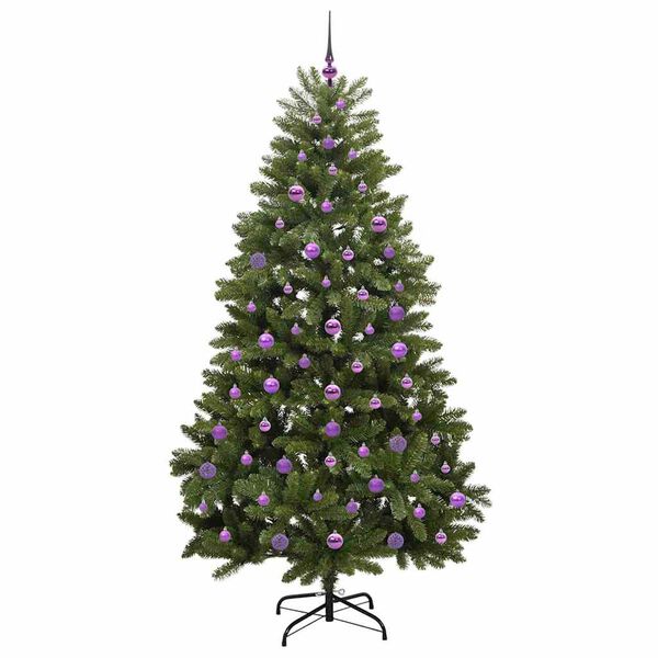 vidaXL Brad de Crăciun artificial cu 300 LED Verde 210 cm PVC și Metal