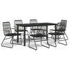 vidaXL Set mobilier de grădină, 7 piese, negru, ratan PVC