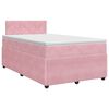 vidaXL Pat boxspring cu saltea cu headboard Roz 120 x 190 cm Catifea