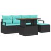 vidaXL Set de canapele pentru grădină 6 buc. Negru și Teal