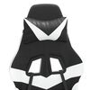 vidaXL Scaun de gaming pivotant, negru și alb, piele ecologică