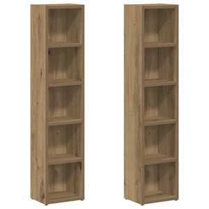 vidaXL Dulap CD 2 buc. stejar artizanal 21x16x93,5 cm lemn prelucrat