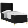 vidaXL Pat cu arcuri cu headboard Manual Negru 200 x 100 cm țesătură
