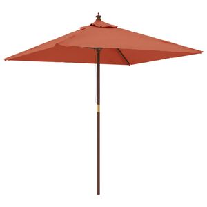 vidaXL Umbrelă de grădină cu st&acirc;lp din lemn, cărămiziu, 198x198x231 cm