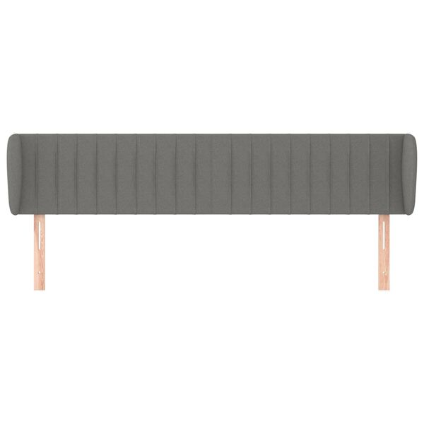 vidaXL Tăblie de pat cu aripioare gri &icirc;nchis 203x23x78/88 cm textil