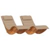 vidaXL Șezlong 2 pcs Maro 60 x 154 x 74cm Lemn masiv de acacia