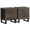 vidaXL Noptiere, 2 buc., negru, 40x33x46 cm, lemn masiv de mango