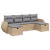 vidaXL Set canapele de grădină, 6 piese, cu perne, bej, poliratan