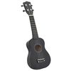 vidaXL Set ukulele Soprano pentru copii, cu husă, negru, 23"
