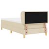 vidaXL Pat cu arcuri cu saltea cu headboard Crem 90 x 190 cm țesătură