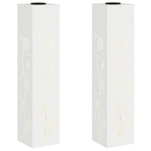 vidaXL Lumină LED Solară pentru Alei 2 buc. Alb cald 18 x 18 x 80 cm
