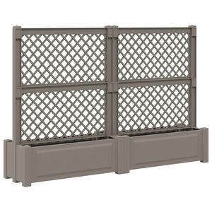 vidaXL Ghiveci mare cu trellis 2 buc. PP Gri