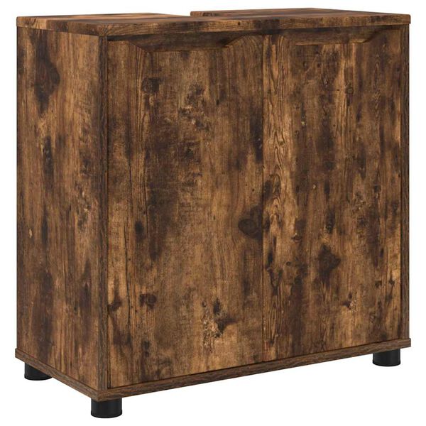 vidaXL Cabinet pentru chiuvetă de baie Stejar fumuriu 60 x 30 x 60 cm