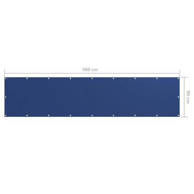 vidaXL Paravan de balcon, albastru, 90 x 400 cm, țesătură oxford