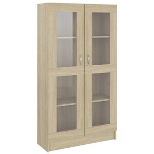 vidaXL Dulap cu vitrină stejar sonoma 82,5x30,5x150 cm, lemn prelucrat