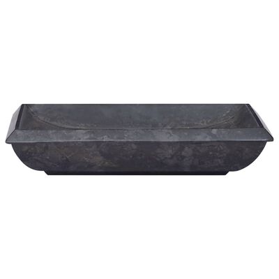 vidaXL Chiuvetă, negru, 50x35x10 cm, marmură