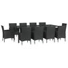 vidaXL Set mobilier de exterior cu perne, 11 piese, negru, poliratan