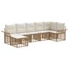 vidaXL Set de canapele de exterior 7 buc. Alb Natural și Crem