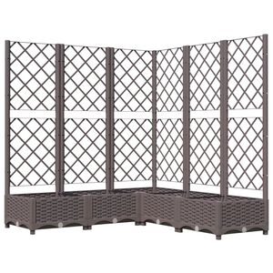 vidaXL Jardinieră de grădină cu spalier, maro, 120x120x121,5 cm, PP