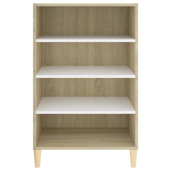 vidaXL Servantă, alb și stejar Sonoma, 57x35x90 cm, PAL