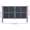 vidaXL Poartă de grădină din oțel 300x125 cm antracit