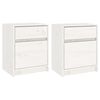 vidaXL Noptiere, 2 buc., alb, 40x31x50 cm, lemn masiv de pin