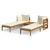 vidaXL Set mobilier grădină perne alb/crem, 3 piese, lemn de acacia