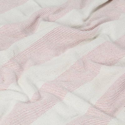 vidaXL Pătură decorativă, roz învechit, 160 x 210 cm, bumbac, dungi