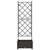vidaXL Ghiveci de grădină cu trellis Gri 40 x 40 x 125.5 cm PP