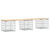 vidaXL Bancă de grădină, design gabion, 203x44x42cm, lemn masiv de pin