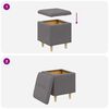 vidaXL Ottomană de depozitare Gri 40 x 40 x 45 cm Piele artificială