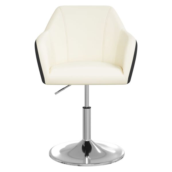 vidaXL Scaune de bucătărie, 4 buc., alb şi negru, piele ecologică