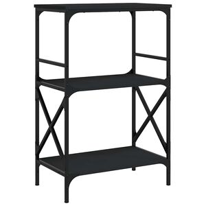 vidaXL Bibliotecă cu 3 niveluri, negru, 59x35x90,5 cm lemn compozit