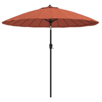 vidaXL Umbrelă de soare de exterior, stâlp aluminiu, cărămiziu, 270 cm