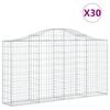 vidaXL Coșuri gabion arcuite 30 buc, 200x30x100/120 cm fier galvanizat